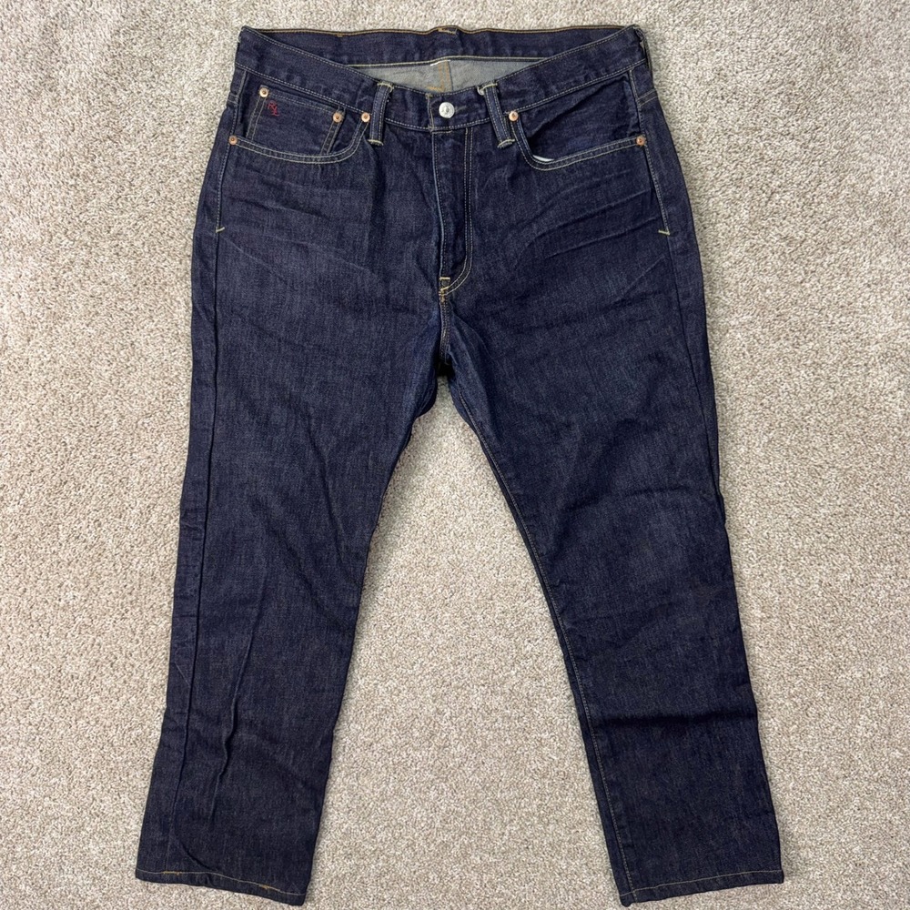 Polo Ralph Lauren Jeans Mens 33/30 Straight Leg Dark Indigo Blue Denim EUC